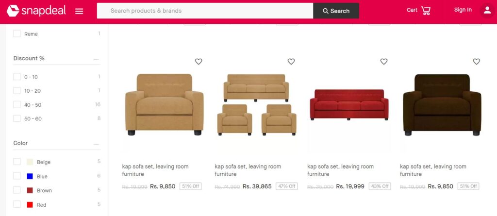 Snapdeal Buy Furniture Online India