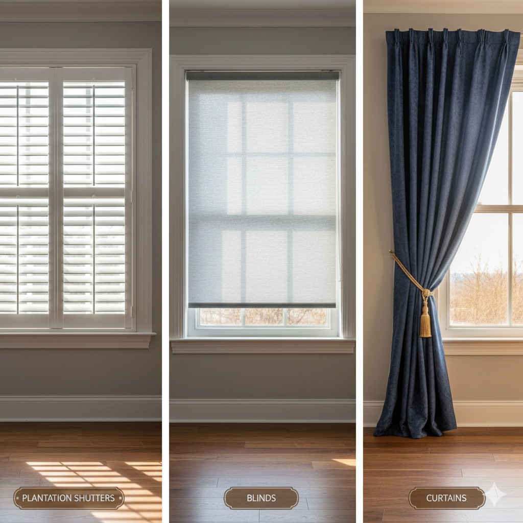 Plantation Shutters vs Blinds vs Curtains