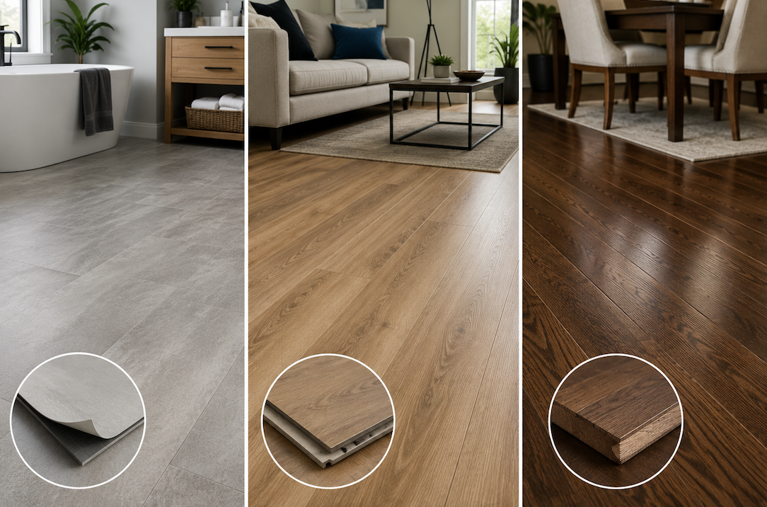 Flooring Types Compared Vinyl vs Laminate vs Hardwood